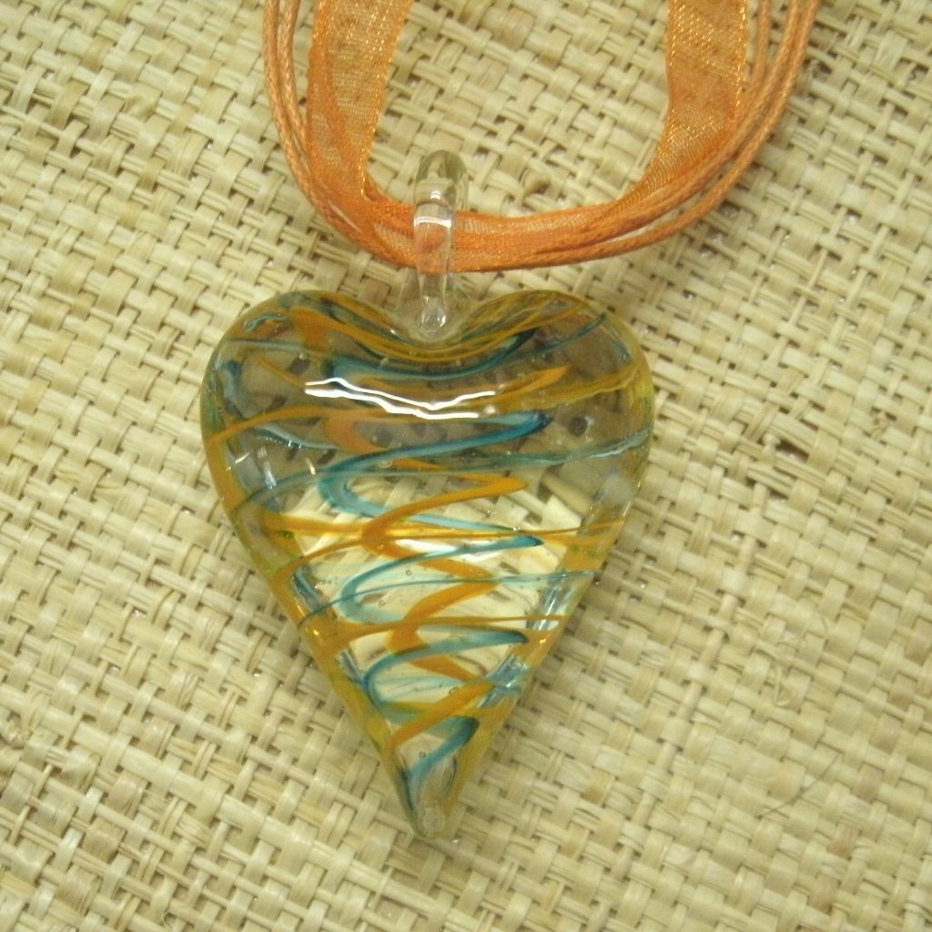 Murano Glass Heart Pendant Necklace